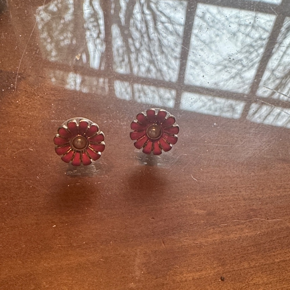 Pink  Flower Stud Earrings